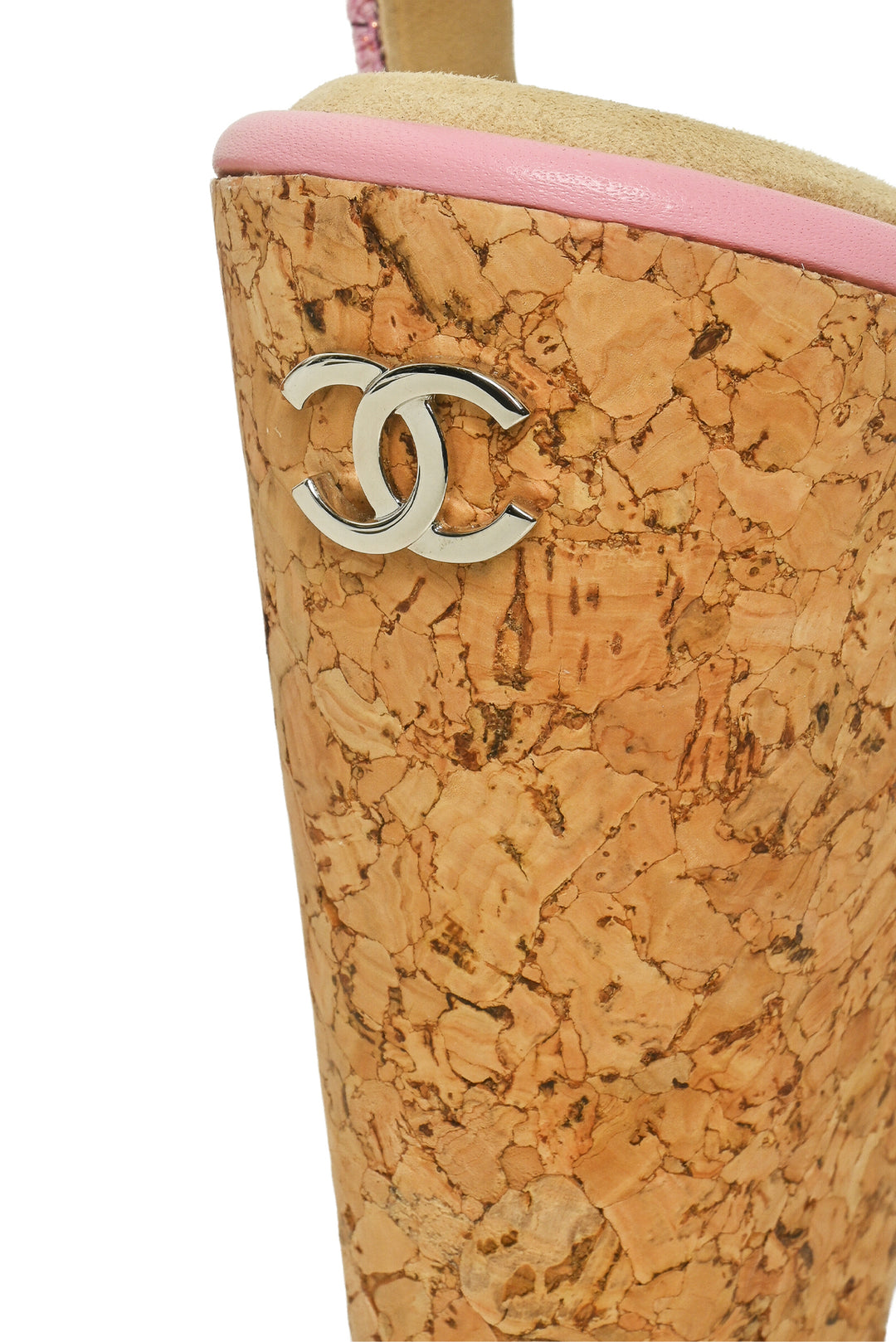 Chanel Size 39 Tweed & Cork CC Wedge Sandals