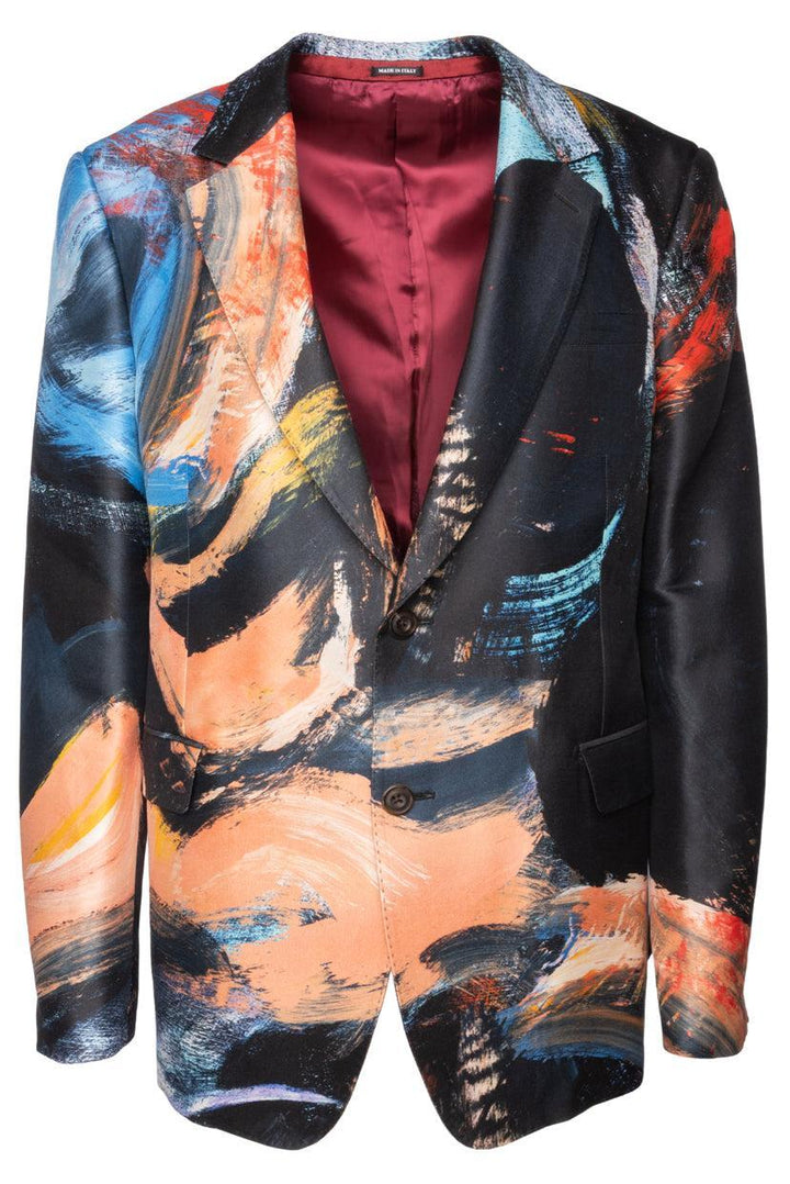Alexander Mcqueen Size 42 Men's Painters Canvas Print Single Breasted Blazer