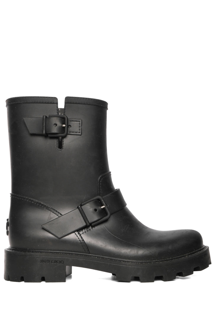 Jimmy Choo Size 40 Yael Flat Rubber Rain Boots