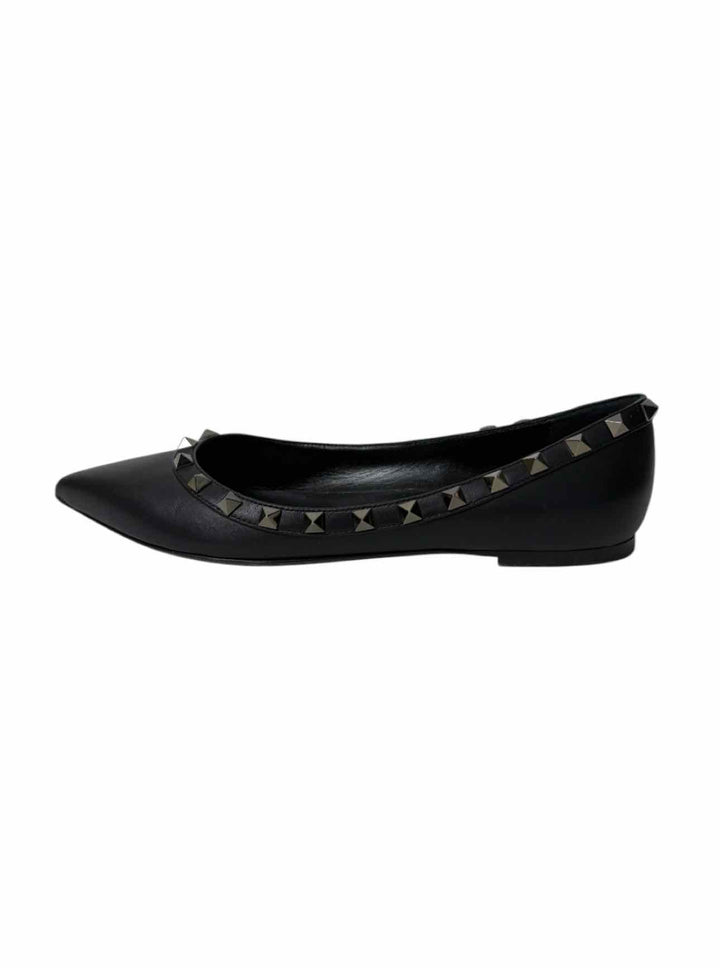 Valentino Size 37.5 Rockstud Leather Flats
