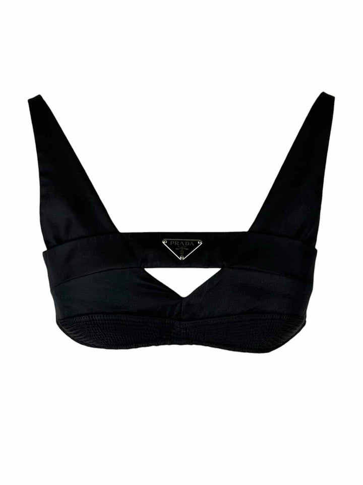 Prada Size 42 2023 Re-Nylon Triangle Logo Bralette