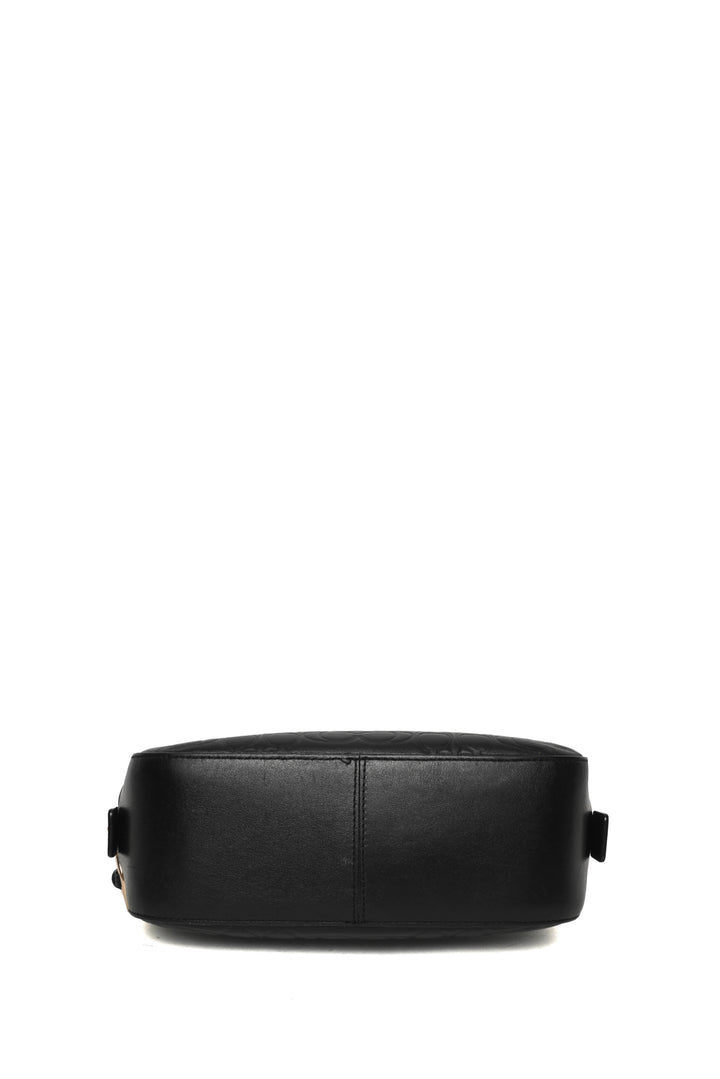 Coach Signature Embossed Leather Camera Bag Crossbody