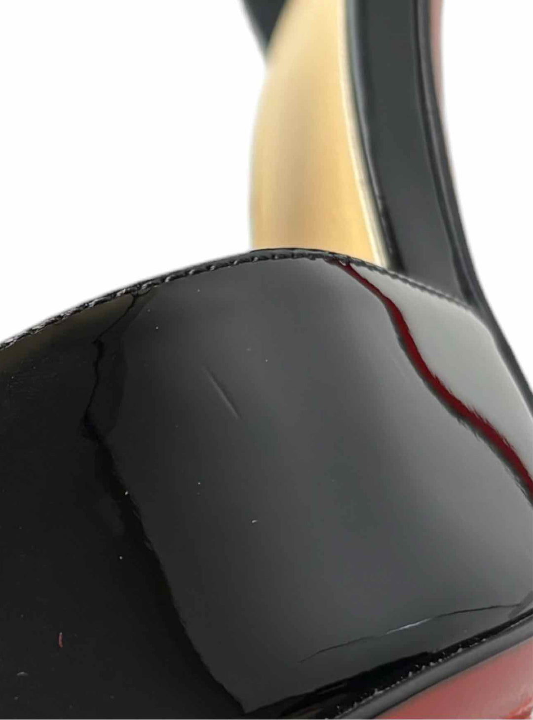 Louboutin Size 38.5 Crissos Crossover Patent Leather Pumps