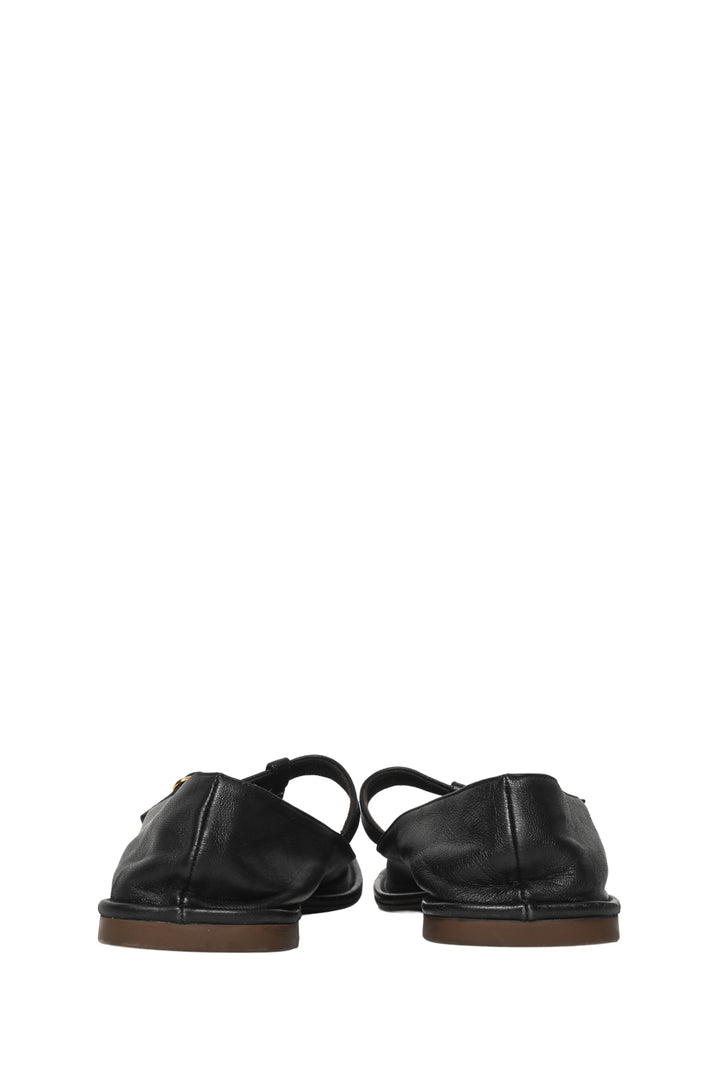 The Row Size 38 Square T-Strap Leather Flats