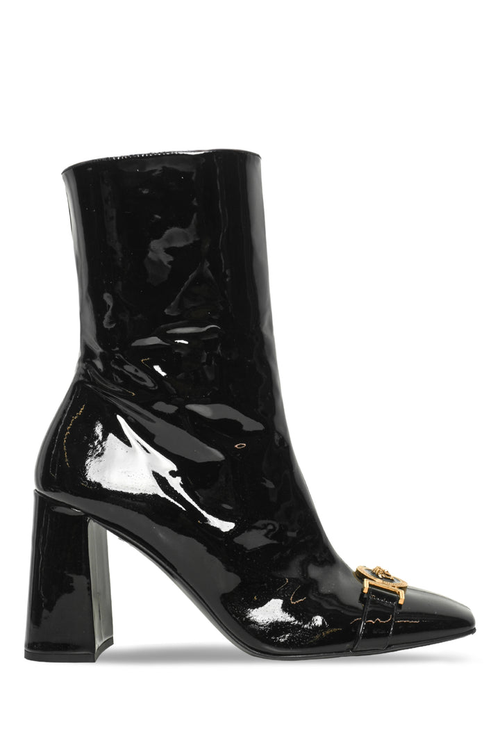 Versace Size 39 Medusa Head Buckle Patent Ankle Boots