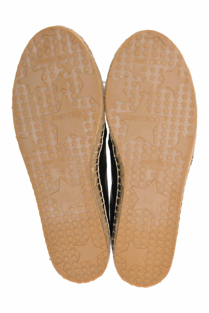 Jimmy Choo Size 36.5 Lichi Soft Leather Espadrille Flats