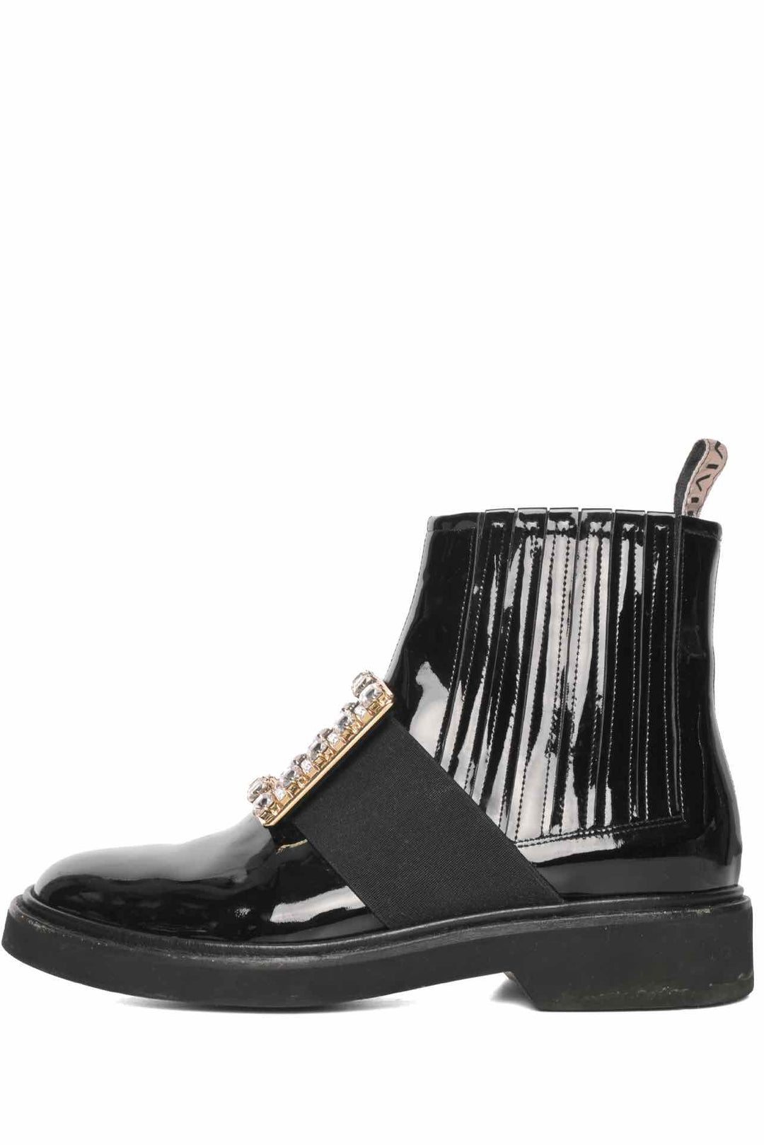 Roger Vivier Size 36.5 Viv Rangers Strass Buckle Chelsea Ankle Boots