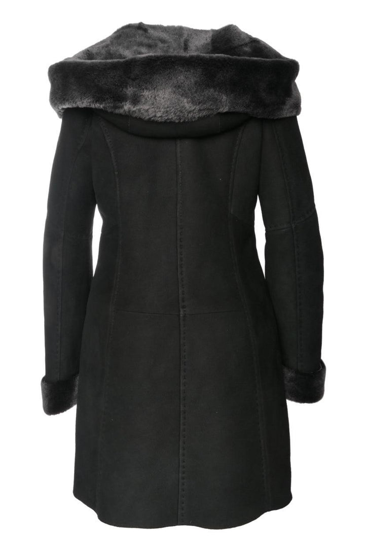 Branco Pelle Size L Hooded Sheepskin Coat