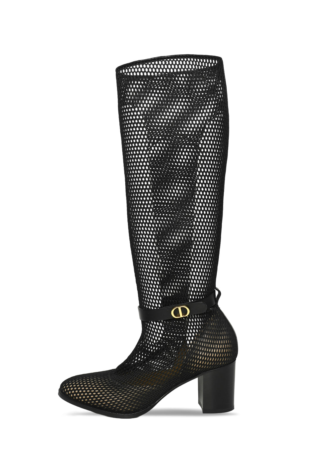 Dior Size 37.5 Empreinte Mesh Knee Heigh Boots