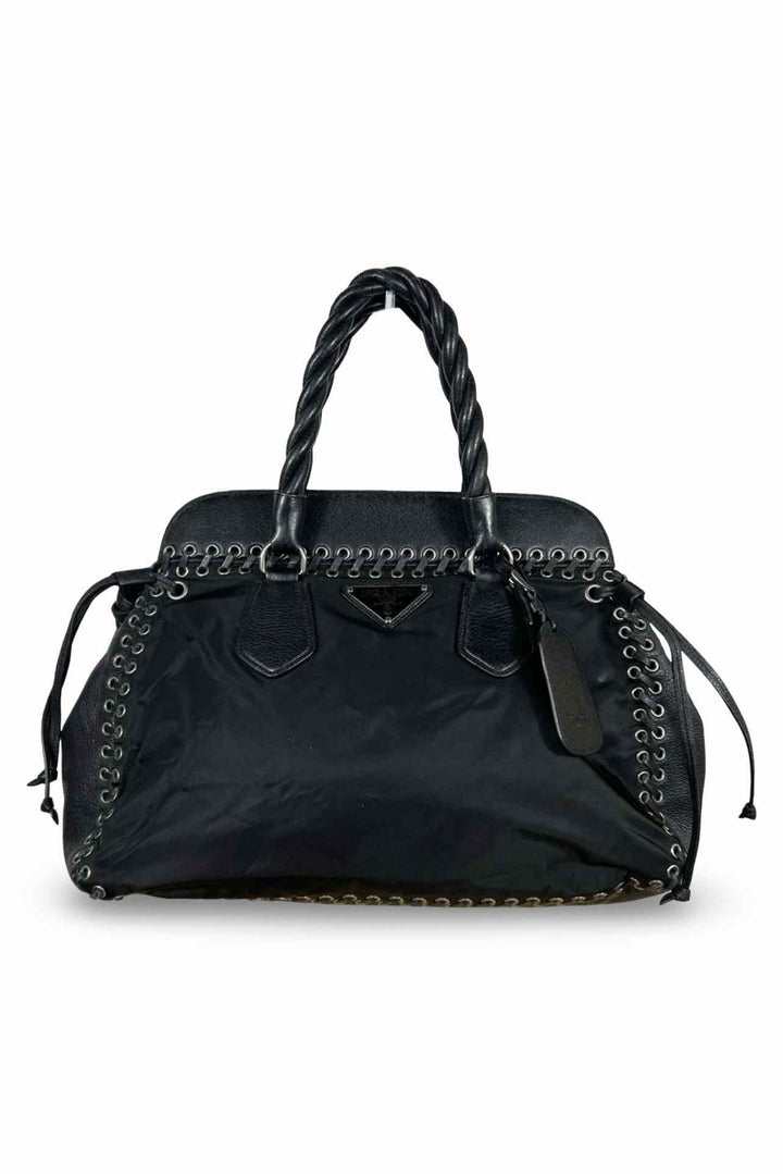 Prada Whipstitch Nylon Top Handle Bag