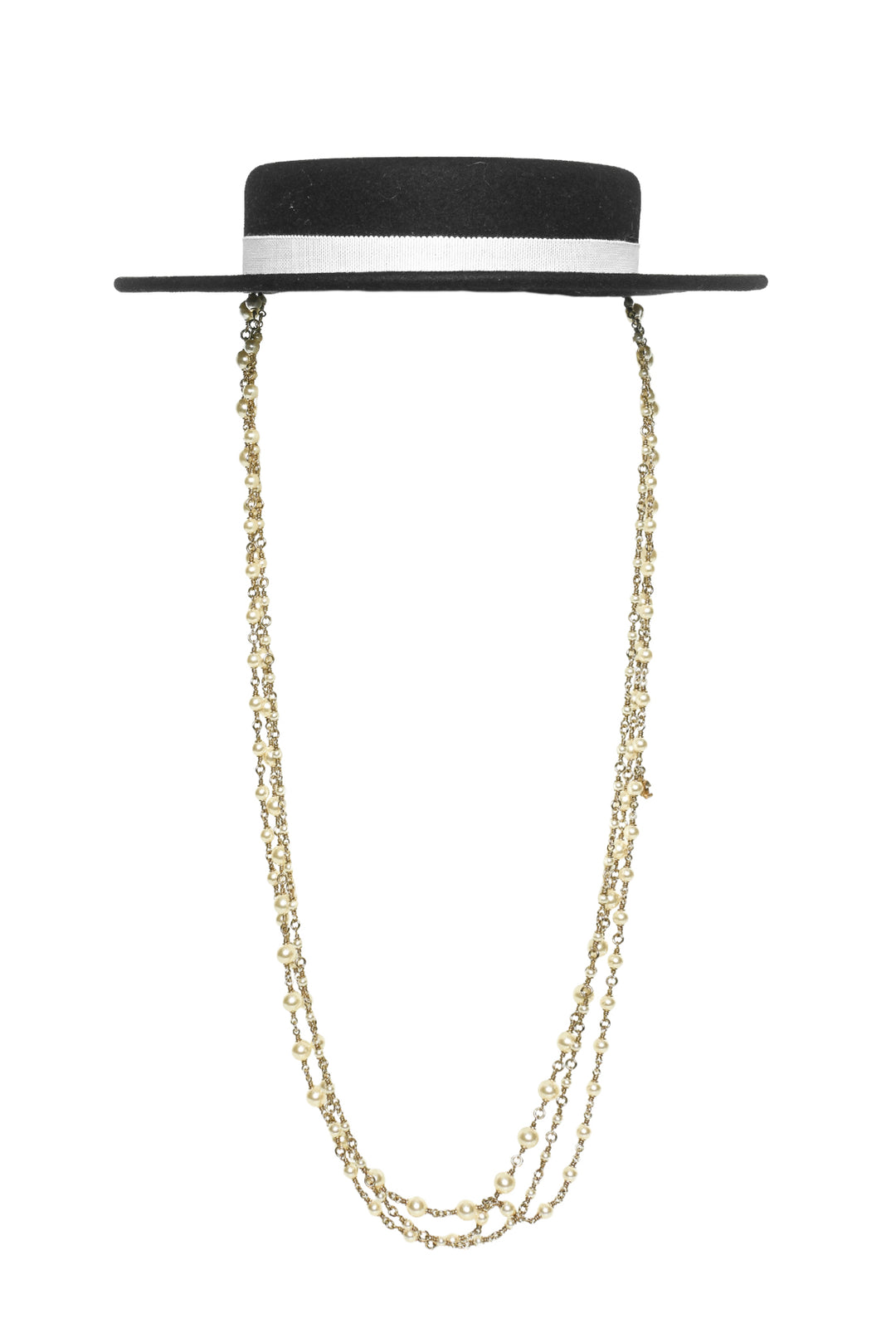 Chanel Size OS Rabbit Hair Flat Top Hat