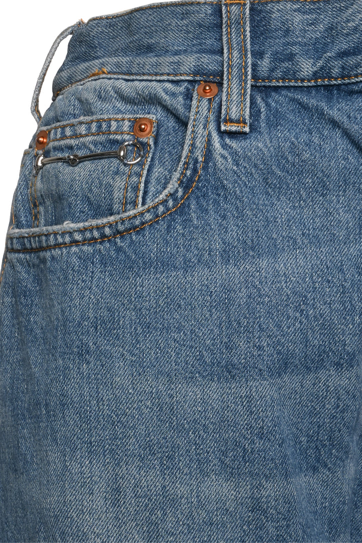 Gucci Size 28 Horsebit Detail Low-Rise Straight-Leg Jeans