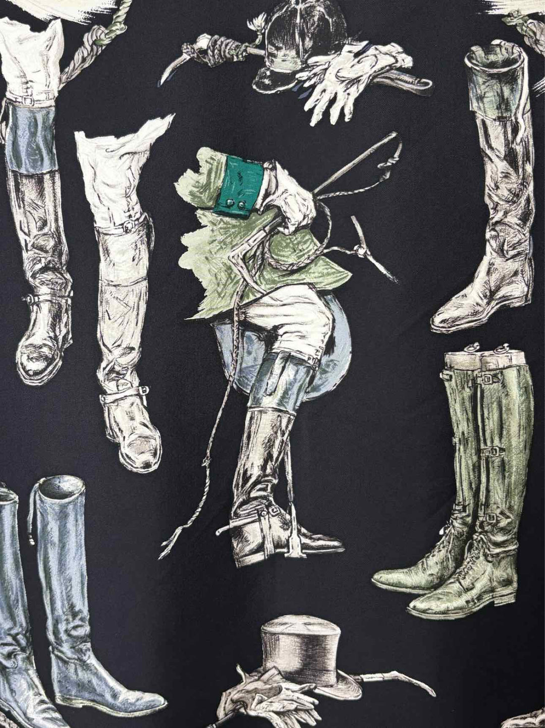 Hermes  A Propos de Bottes Xavier de Poret Silk  Scarf