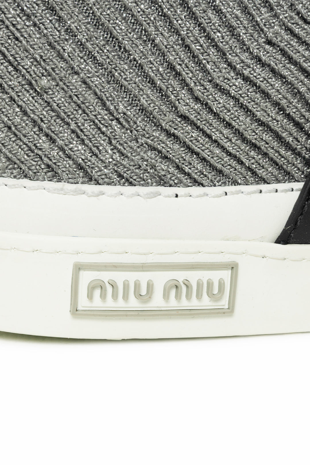 Miu Miu Size 35 Fabric & Crystal Sock Sneaker