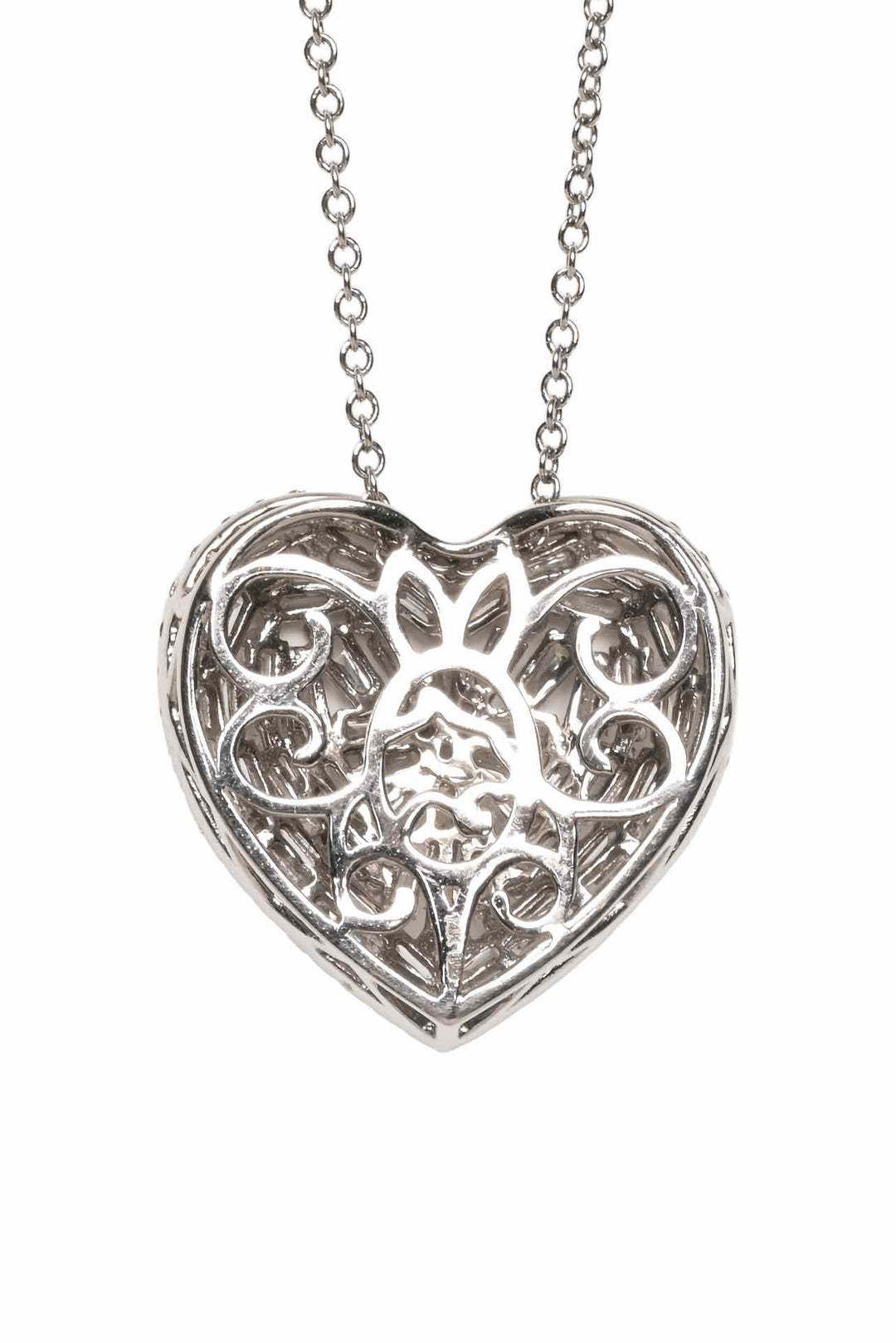Effy 14K White Gold Diamond Heart Pendant Necklace