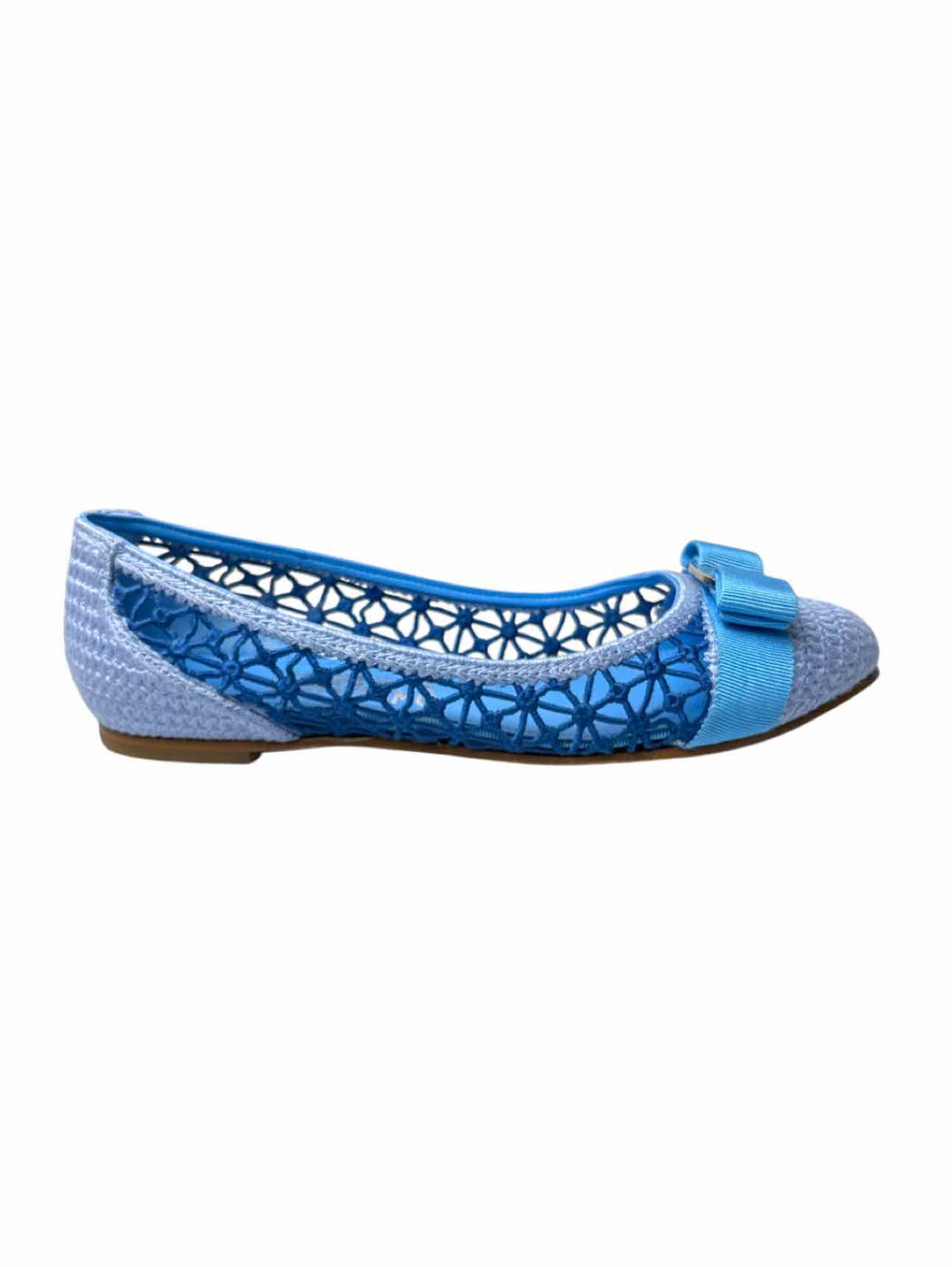 Ferragamo Size 8 Varina Crochet Ballet Flats