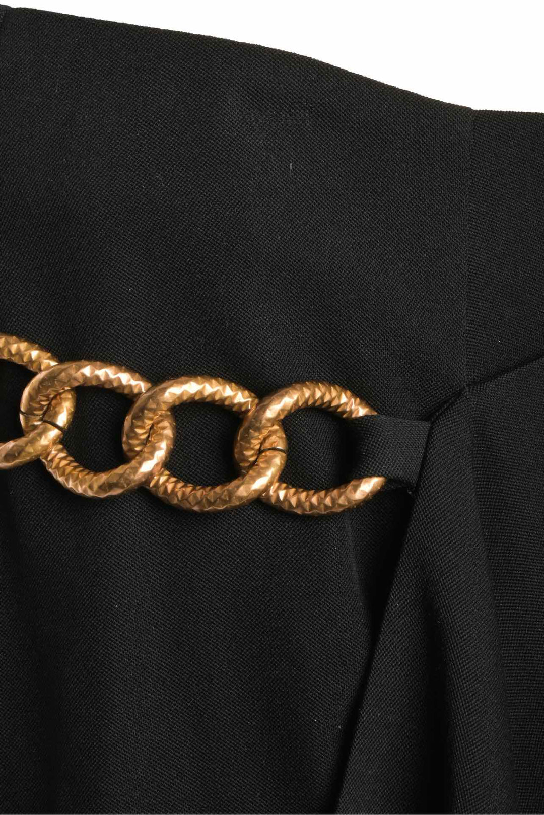 Givenchy Size 38 Chain Belted Gabardine Asymmetrical Mini Skirt