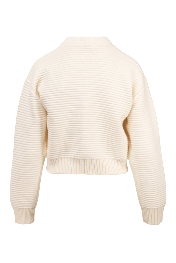 Sandro Size 2 Cropped Ribbed Knit Jacket