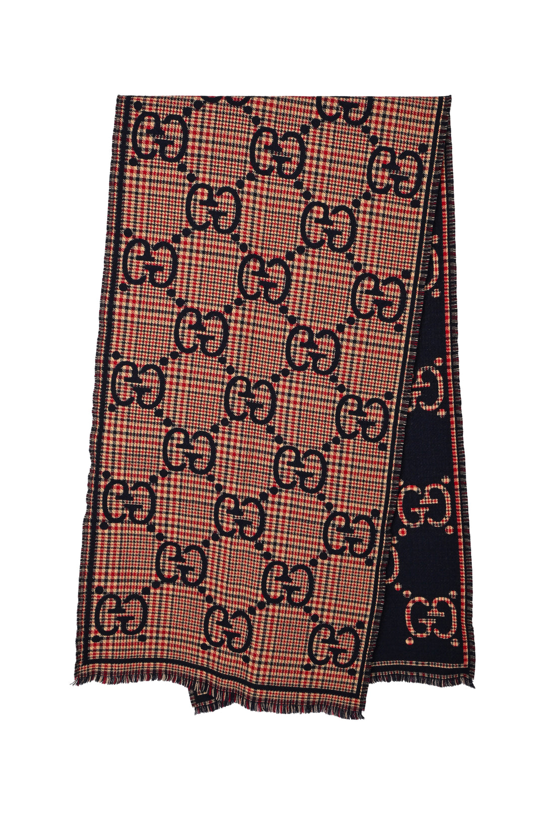 Gucci Reversible Plaid GG Monogram Scarf