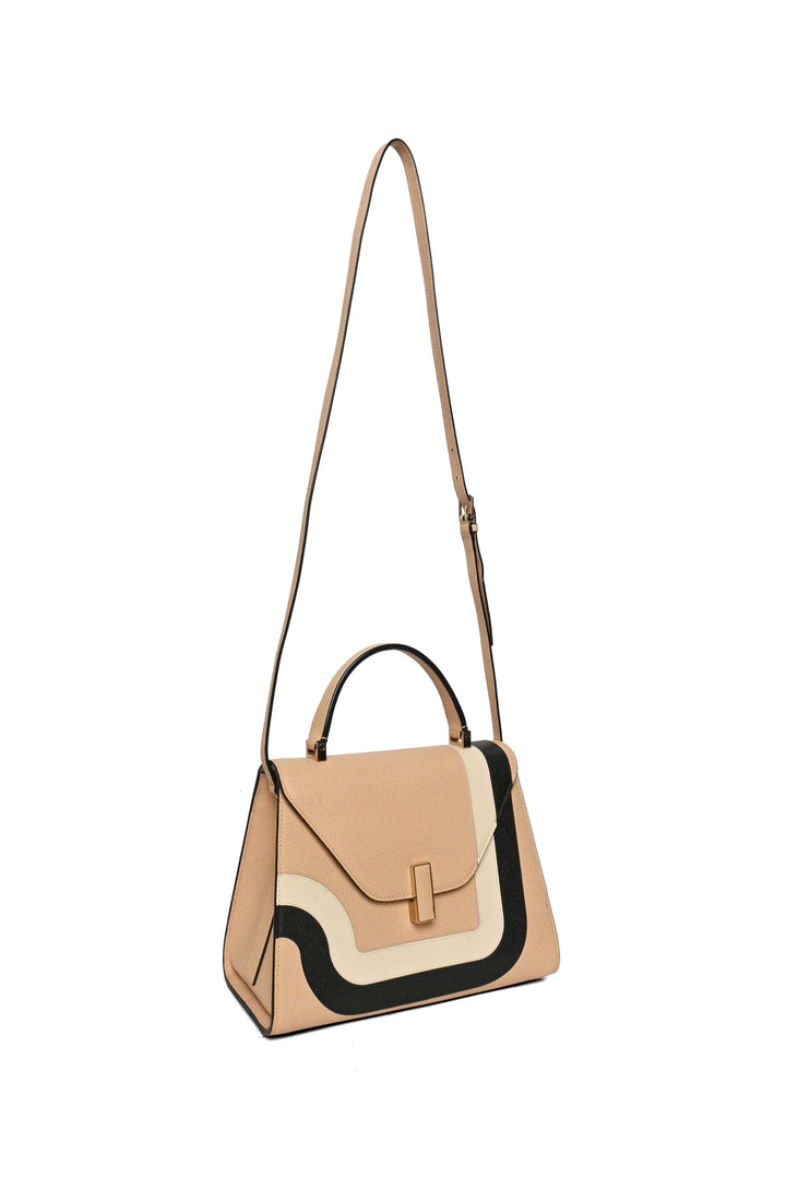 Valextra Iside Medium Striped Top Handle Bag