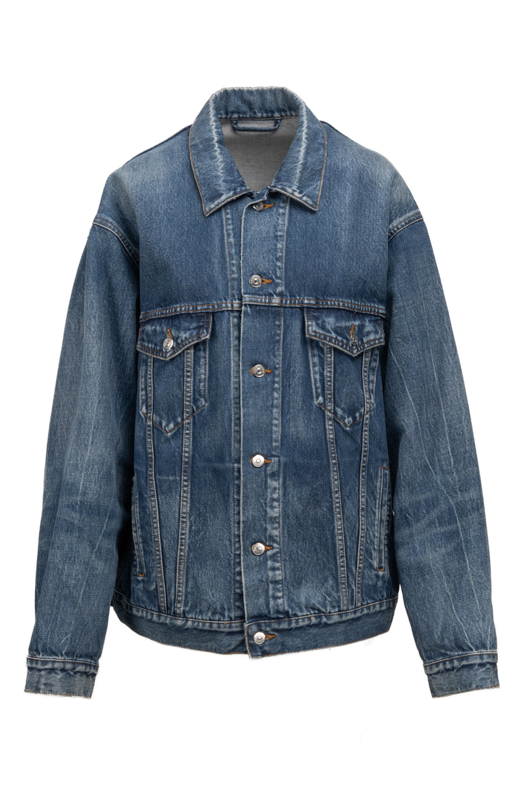 Balenciaga Size XL Power Of Dreams Distressed Denim Jacket