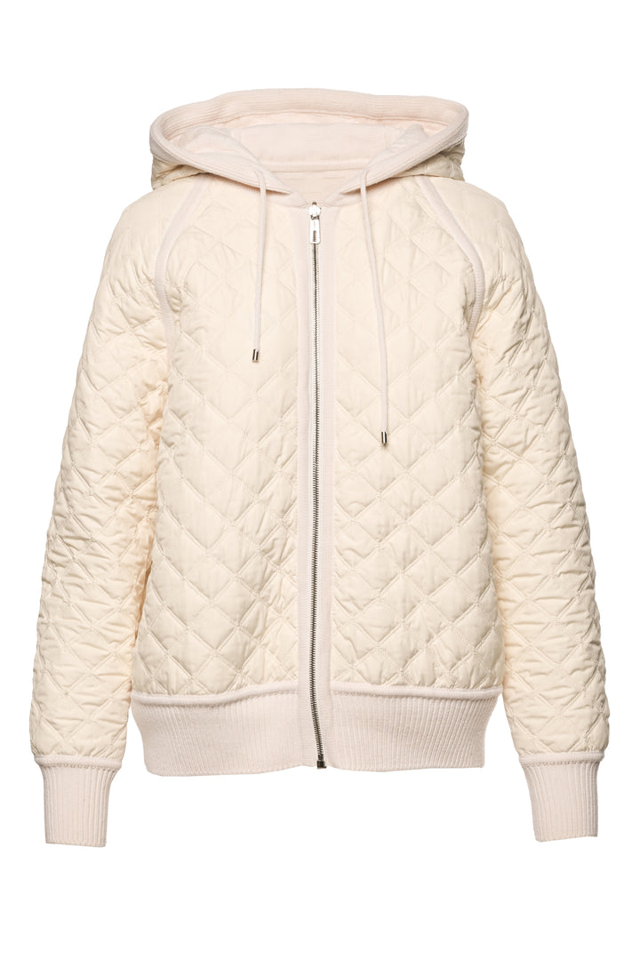 Hermes Size 36 H Knit & Quilted Reversible Hooded Down Jacket