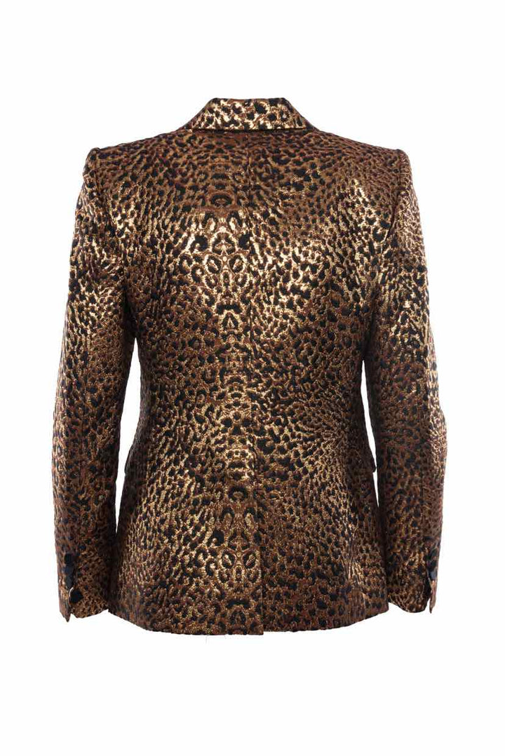 DSquared Size 40 Metallic Leopard Blazer