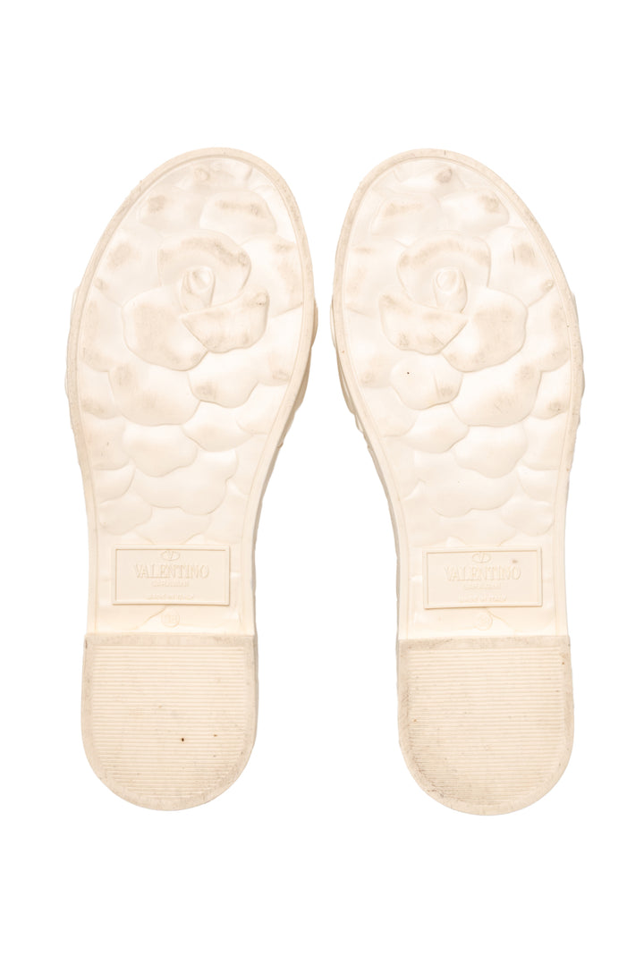 Valentino Size 38 Atelier Rose Edition Platform Slide Sandals
