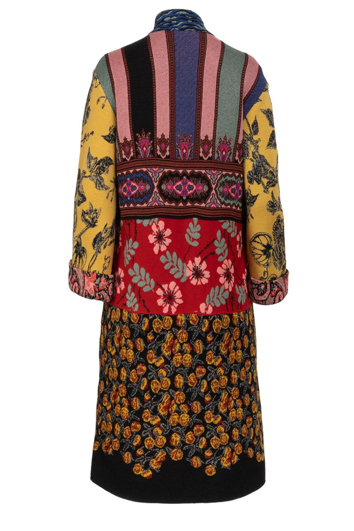 Etro Size 40 Metallic Multi-colour & Print Long Cardigan