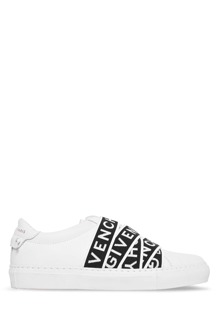 Givenchy Size 35 Urban Street Logo-Jacquard Leather Slip-On Sneaker