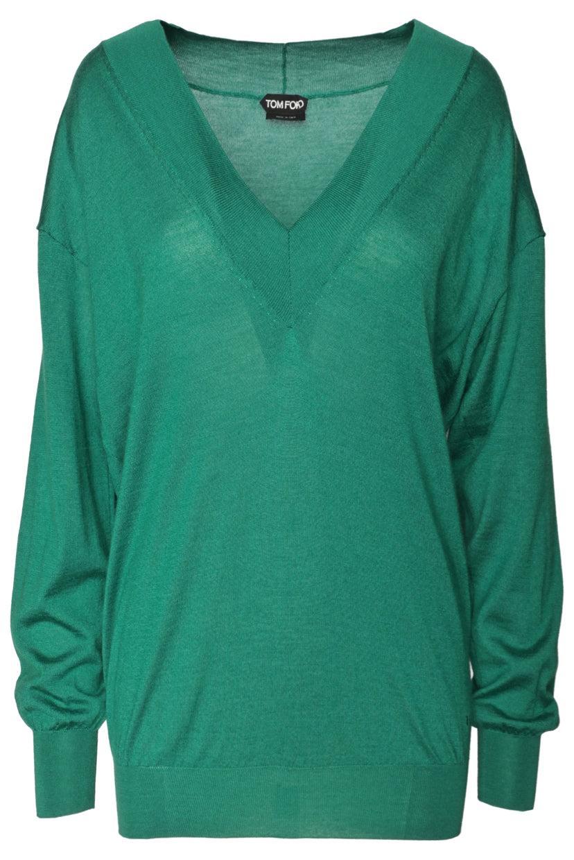 Tom Ford Size XL Cashmere Silk V-Neck Sweater