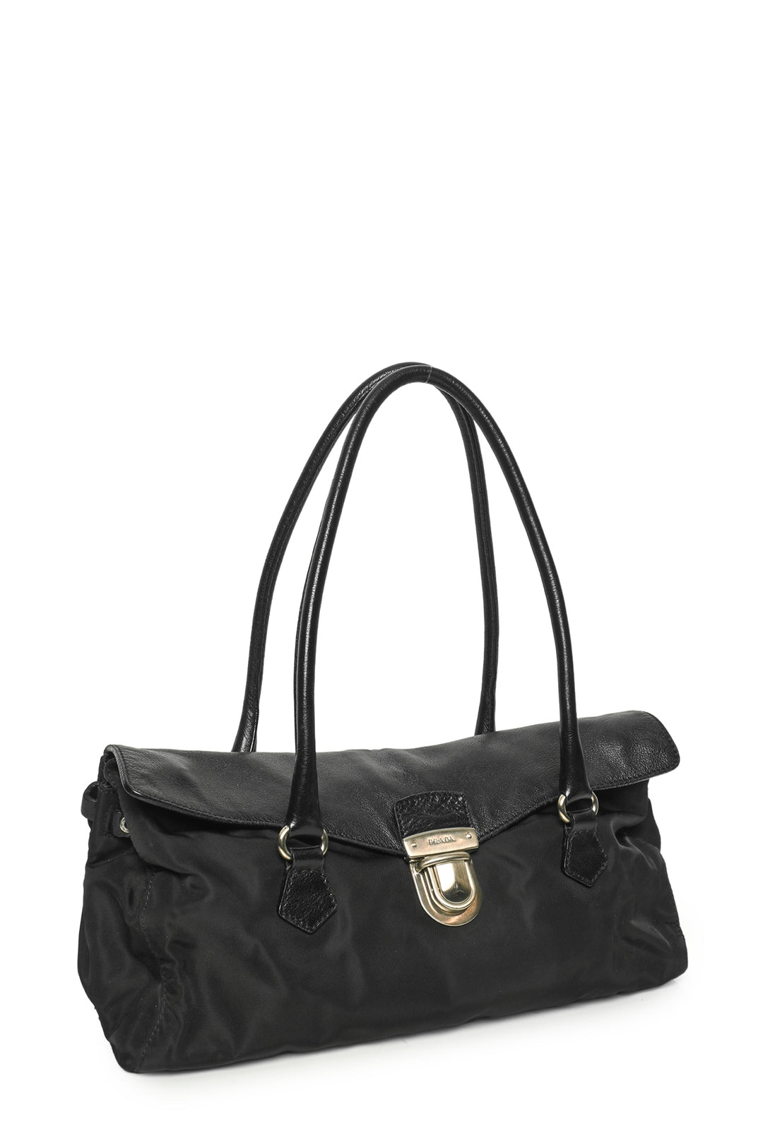 Prada Vintage Easy Pushlock Sybille Shoulder Bag