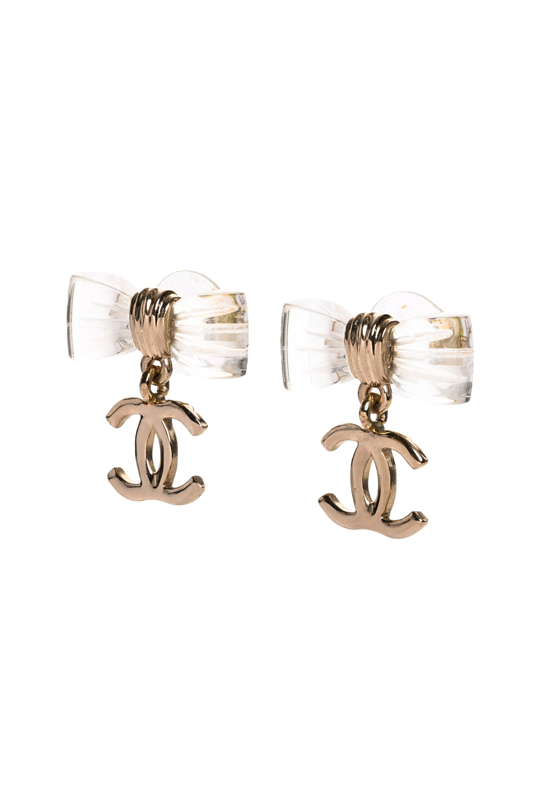 Chanel 2025 Bow CC Drop Earrings