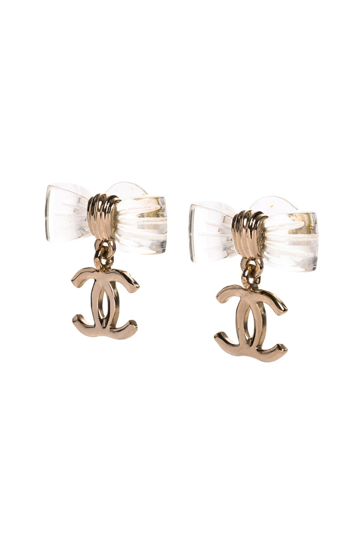 Chanel 2025 Bow CC Drop Earrings