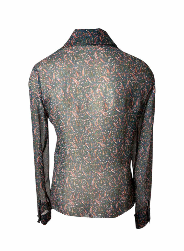 Saint Laurent Size 8 Silk Paisley Blouse