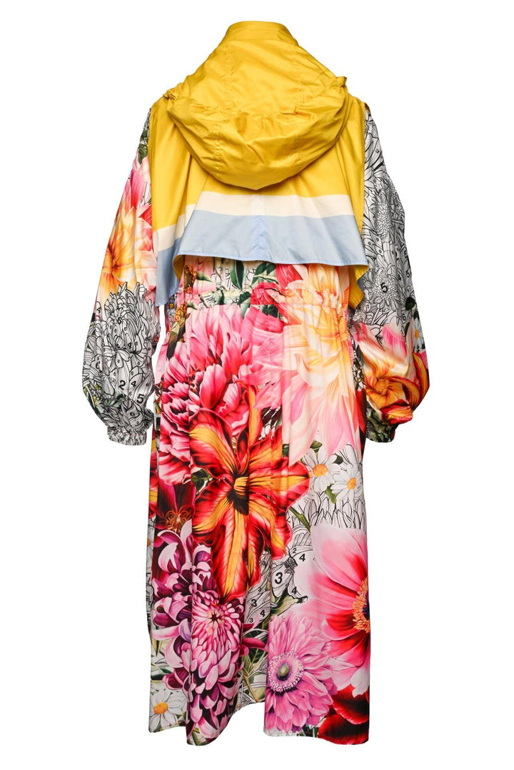 Mary Katrantzou Size M 2018 Floral Paint By Number Long Hooded Jacket