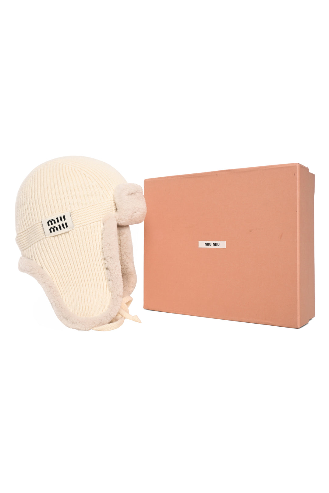 Miu Miu Size M 2024 Shearling, Wool & Cashmere Trapper Hat