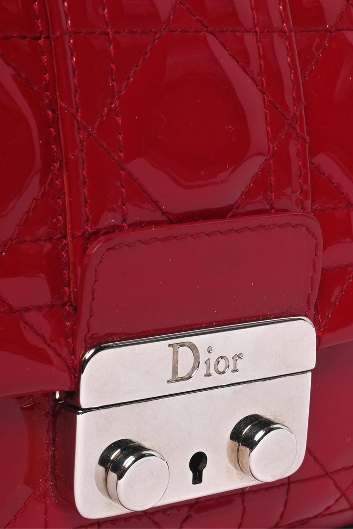 Dior 2012 Cannage Quilted Patent Leather Miss Dior Promenade Crossbody Clutch