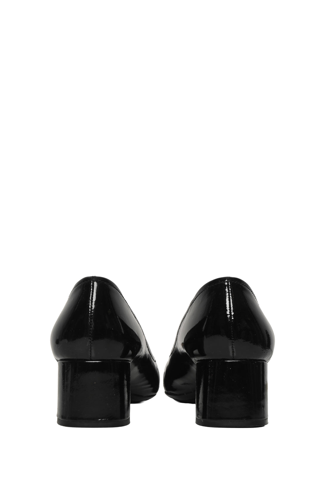 Prada Size 38.5 Patent Leather Block Heel Pumps