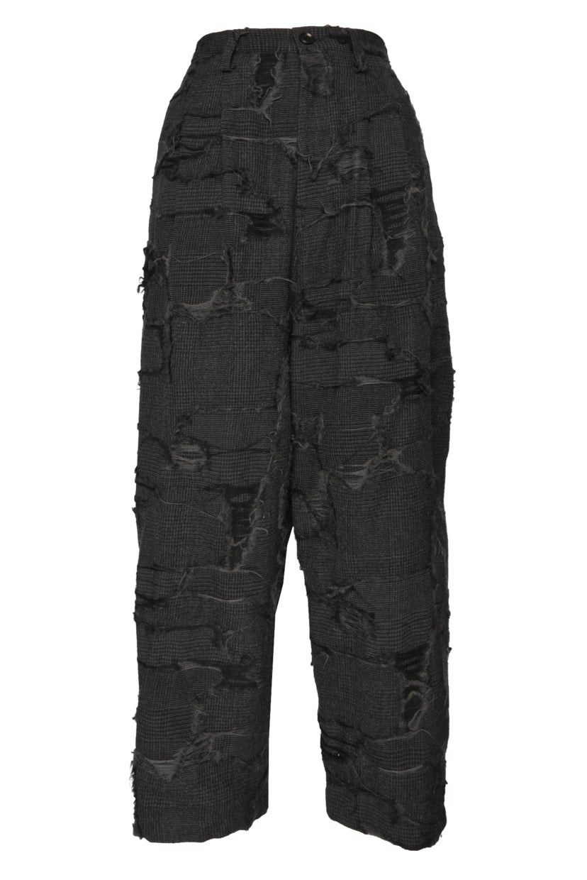 Y's Size 2 Distressed Plaid Wool Pants