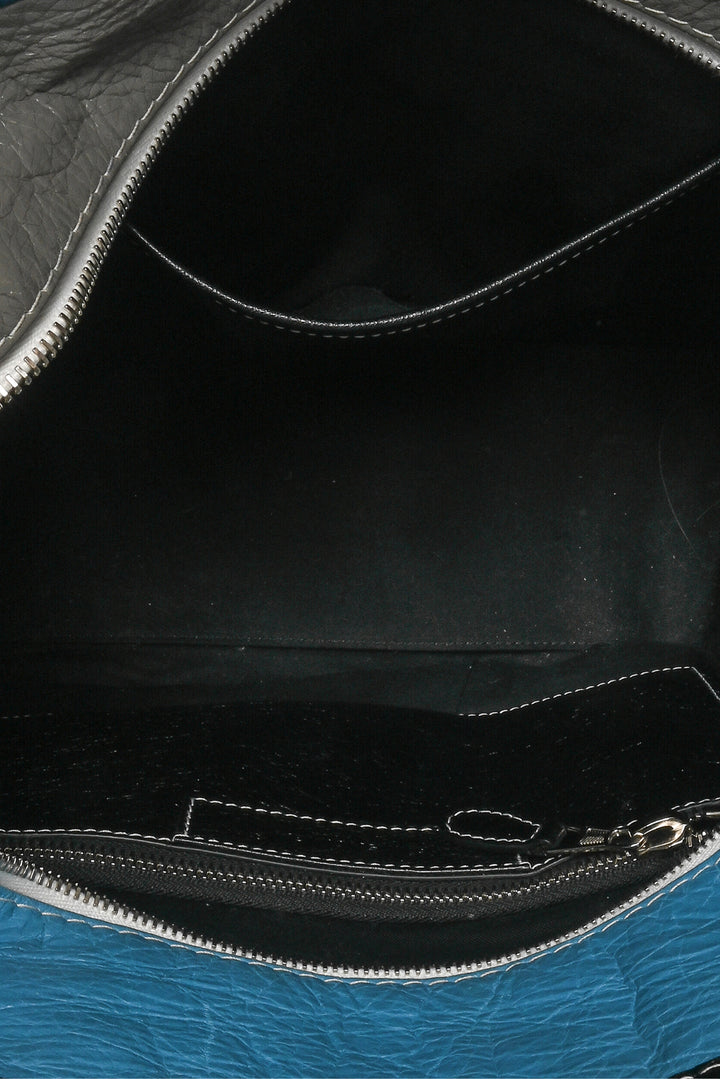 Balenciaga F/W 2017 Striped Lambskin Small Bazar Shopper Tote