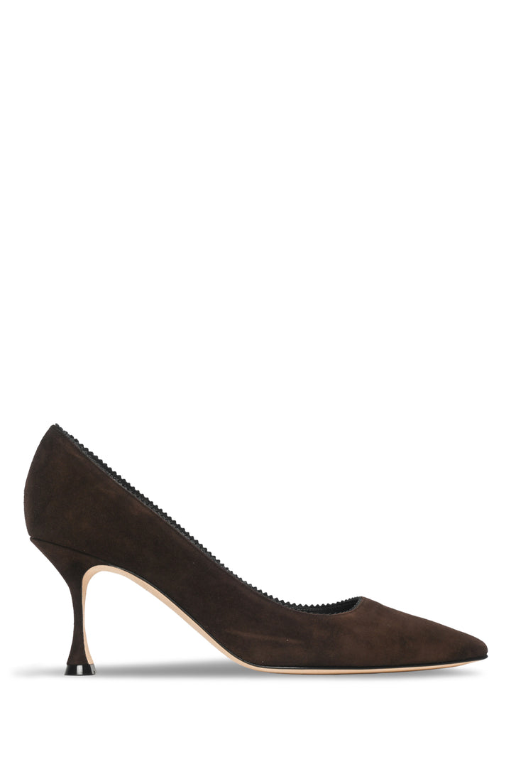 Manolo Blahnik Size 37.5 Osmaclo Suede Pumps
