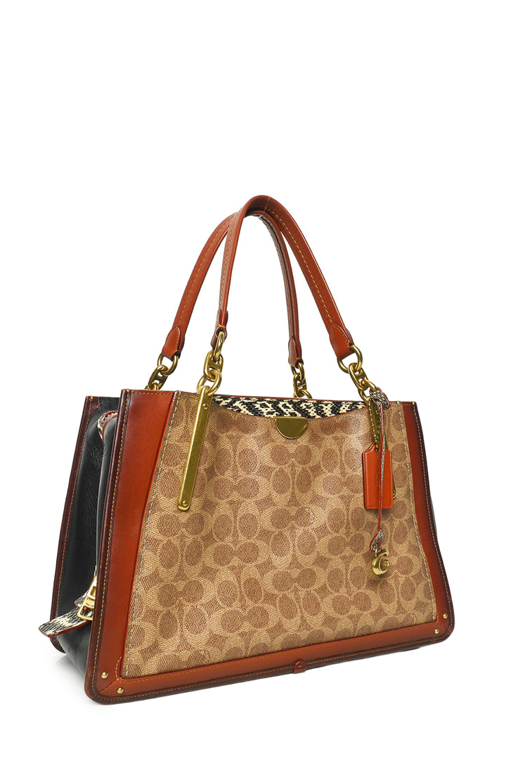 Coach Signature Canvas, Calfskin & Snakeskin Dreamer 36 Tote