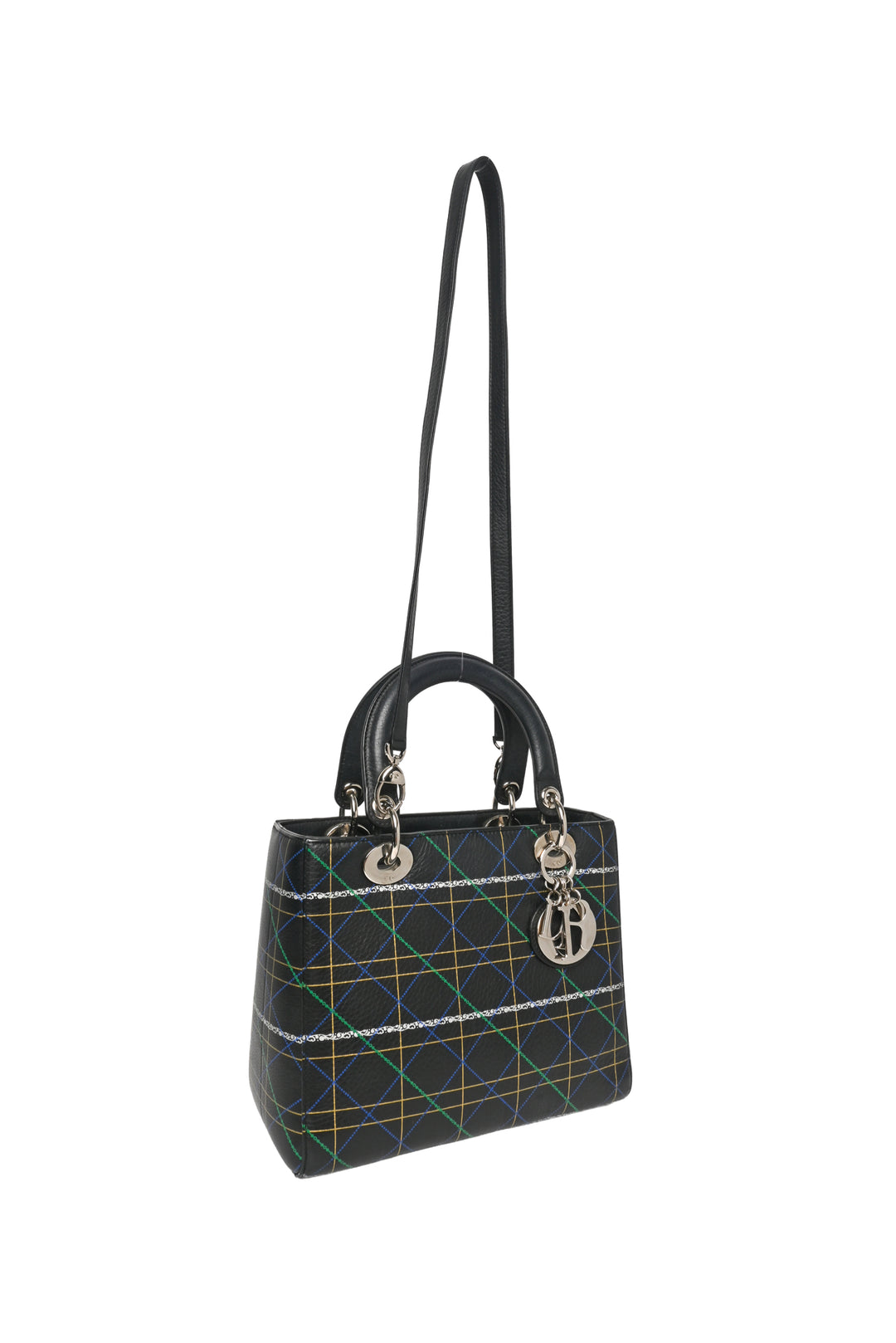 Dior 2015 Multicolour Cannage Print Calfskin Leather Medium Lady Dior Purse