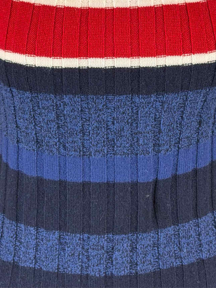 Black Goat Size M Turtleneck Cashmere Striped Sweater