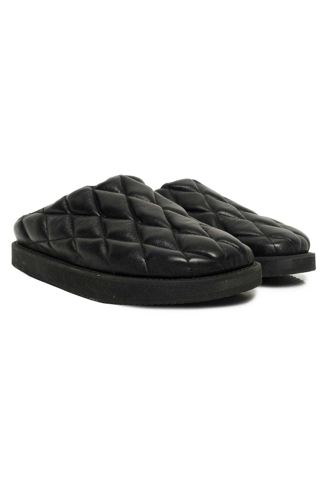 Y's by Yohji Yamamoto Size 3 Diamond Quilted Leather Slipper Flats