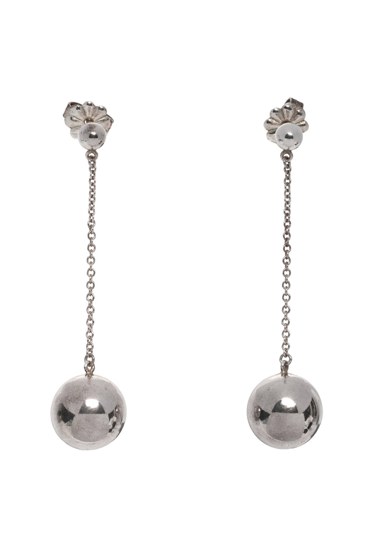 Tiffany & Co Sterling Silver HardWear 10mm Ball Drop Earrings