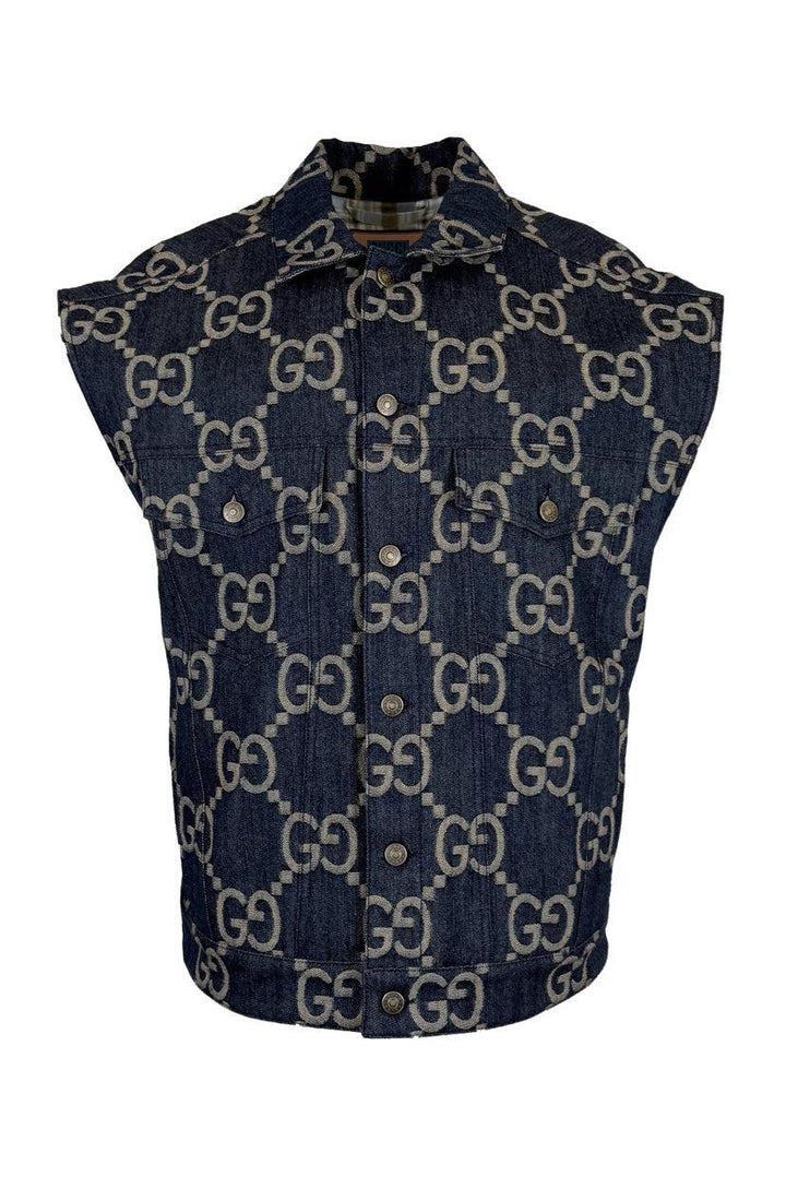Gucci Jumbo GG Denim Size 48 Men's Vest
