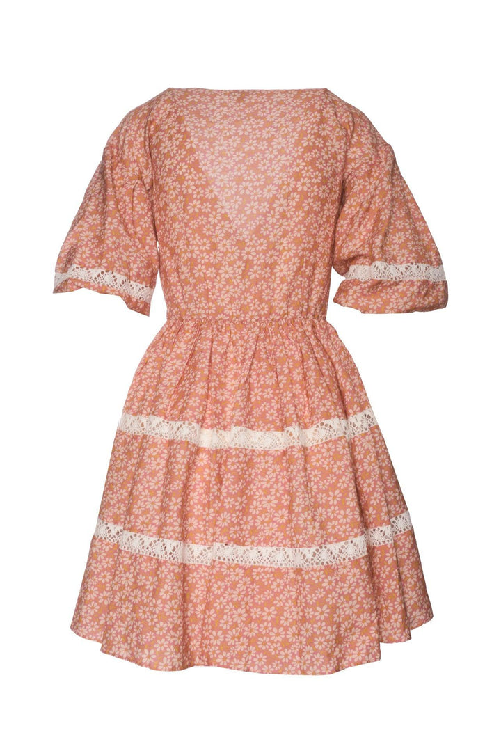 maje Size XS Floral Print Lace Braid Dress