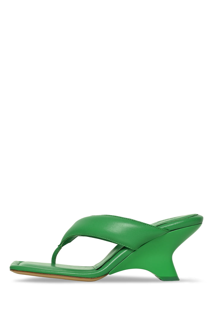Gia Borghini x FWRD Size 37 Leather Thong Sandal Wedges